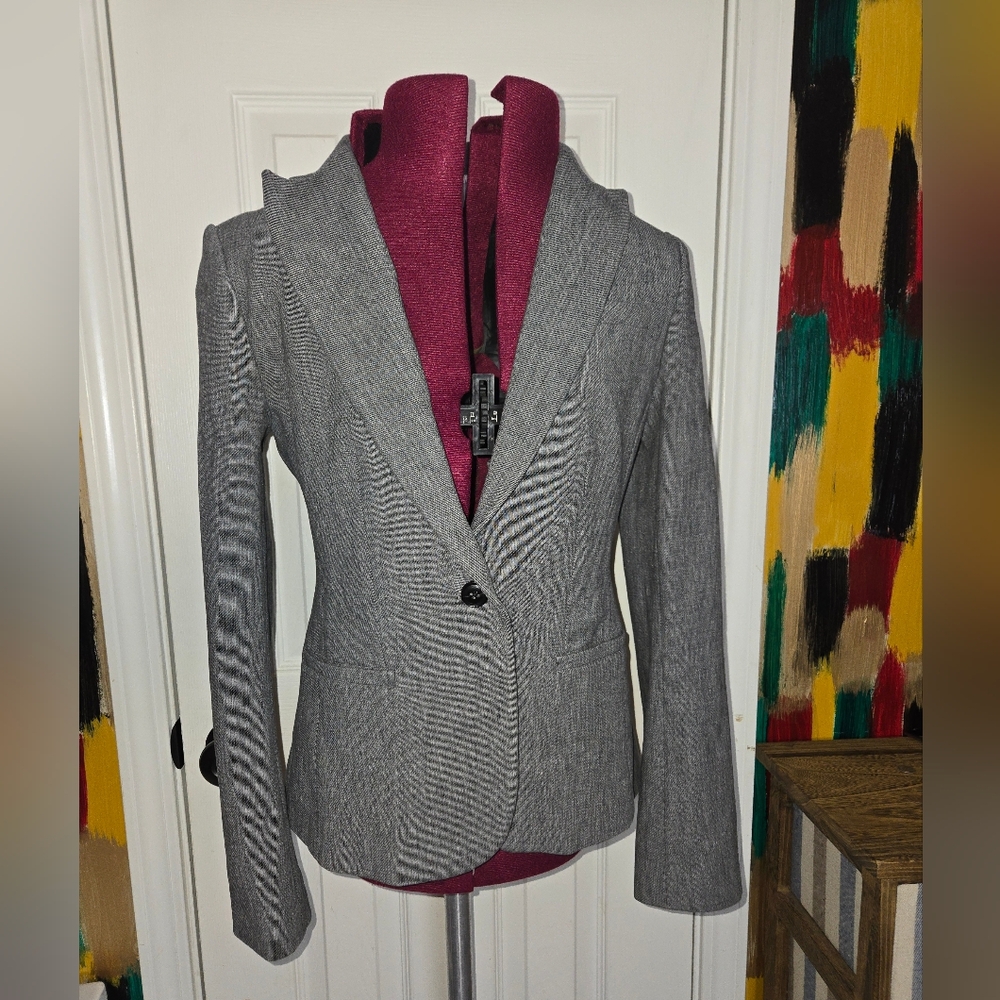Banana Republic Classic Fit Gray Single Button Blazer Size 0 - Picture 1 of 10